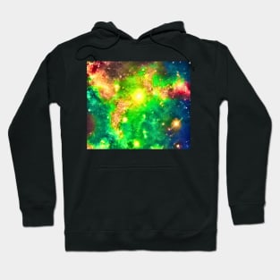 Glowing Green Nebula with Galaxies - Astronomer Gift Hoodie